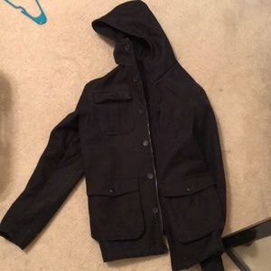Large black winter jacket.  Good condition.